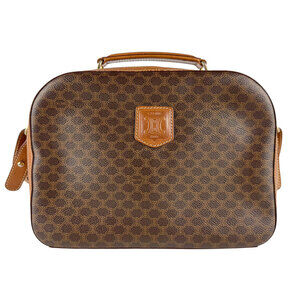 Celine shoulder bag brown Macadam coated canvas